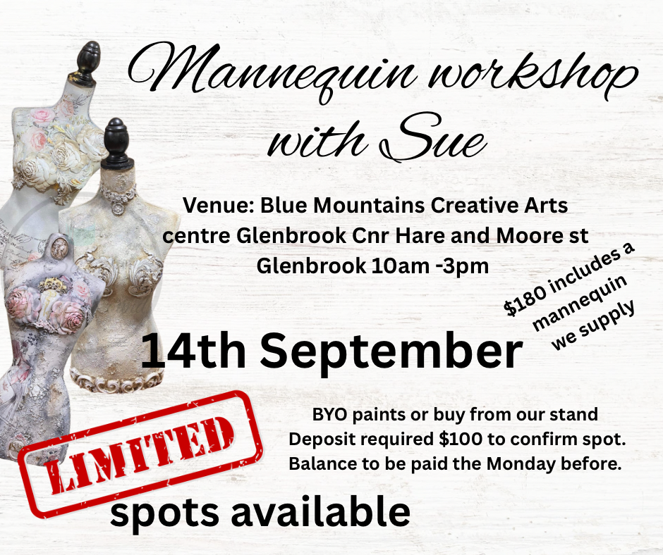 Mannequin workshop with Sue (deposit $100)