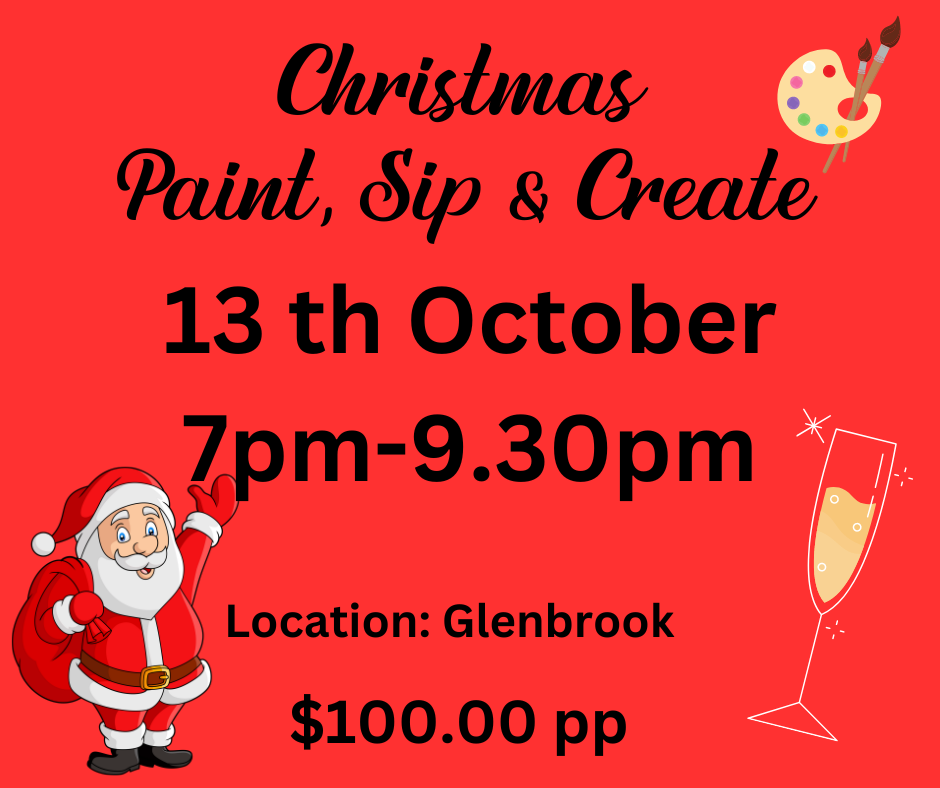 Paint, Sip & Create with Sue 13Th October 2023 CHRISTMAS EVENT